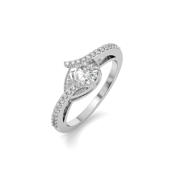 Overlaced in Pear - Pure Gold Lab Diamond Solitaire Ring