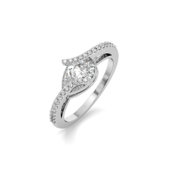 Overlaced in Pear - Pure Gold Lab Diamond Solitaire Ring