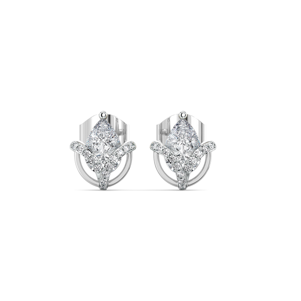 Overlaced in Pear 14K Gold Lab Grown Diamond Solitaire Earrings | Lukson