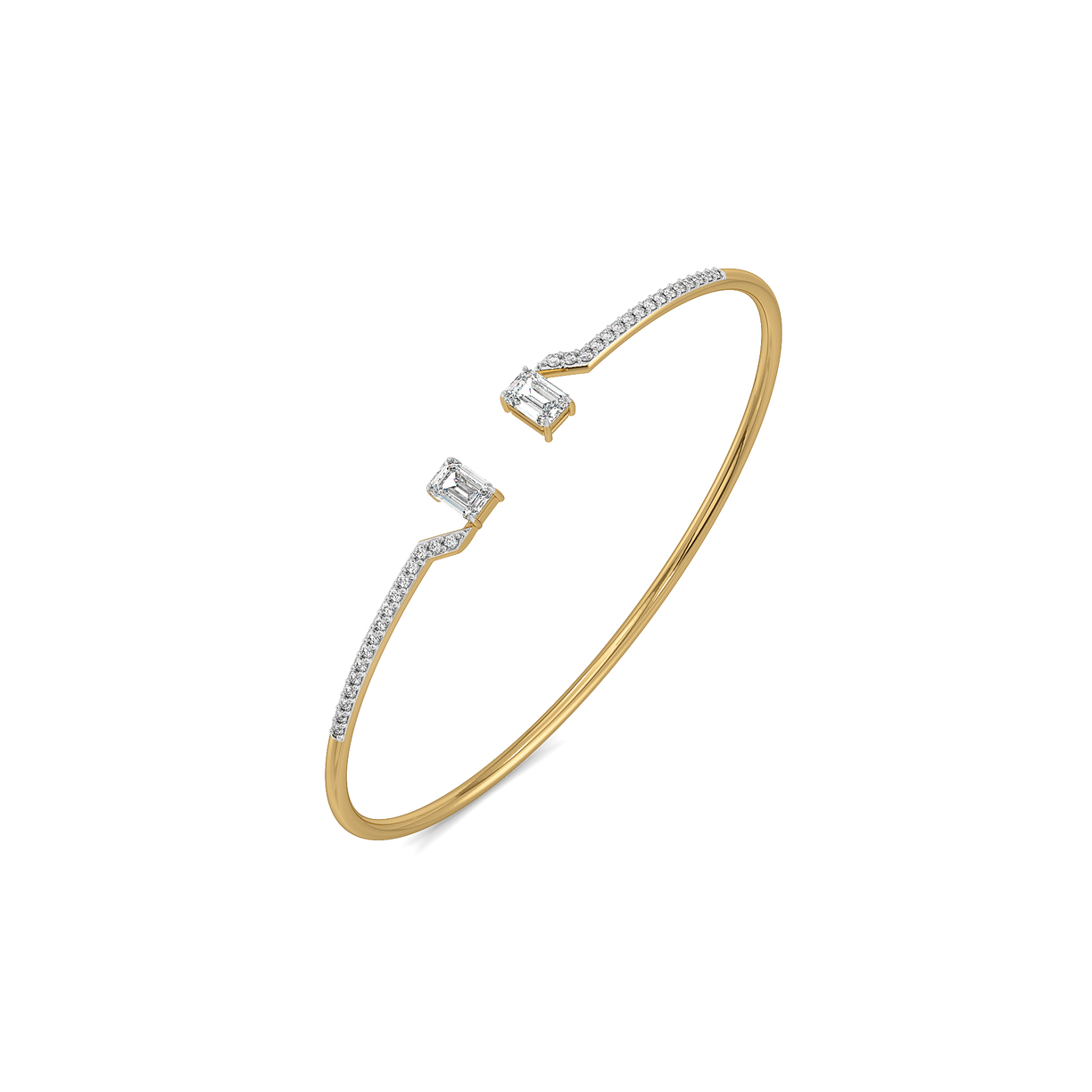 Forever Emerald - Pure Gold Lab Diamond Solitaire Bangle