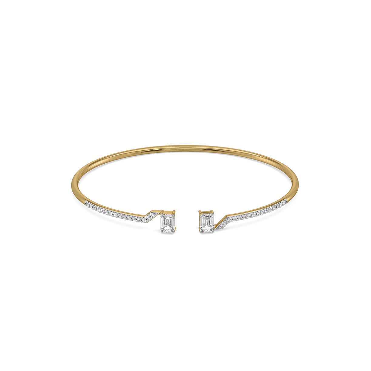 Forever Emerald - Pure Gold Lab Diamond Solitaire Bangle