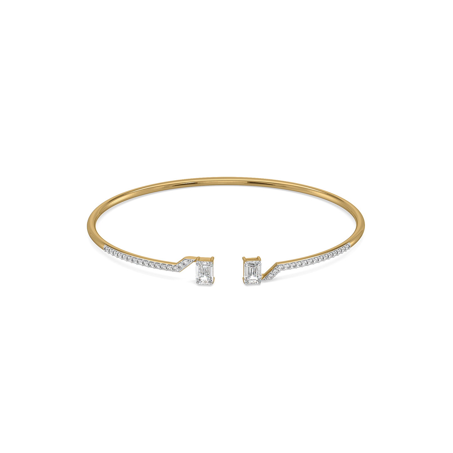 Forever Emerald - Pure Gold Lab Diamond Solitaire Bangle