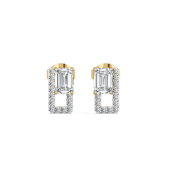 Forever Emerald Pure Gold Lab Grown Diamond Solitaire Earrings for Women - Lukson 
