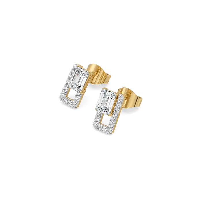 Forever Emerald - Pure Gold Lab Diamond Solitaire Earrings