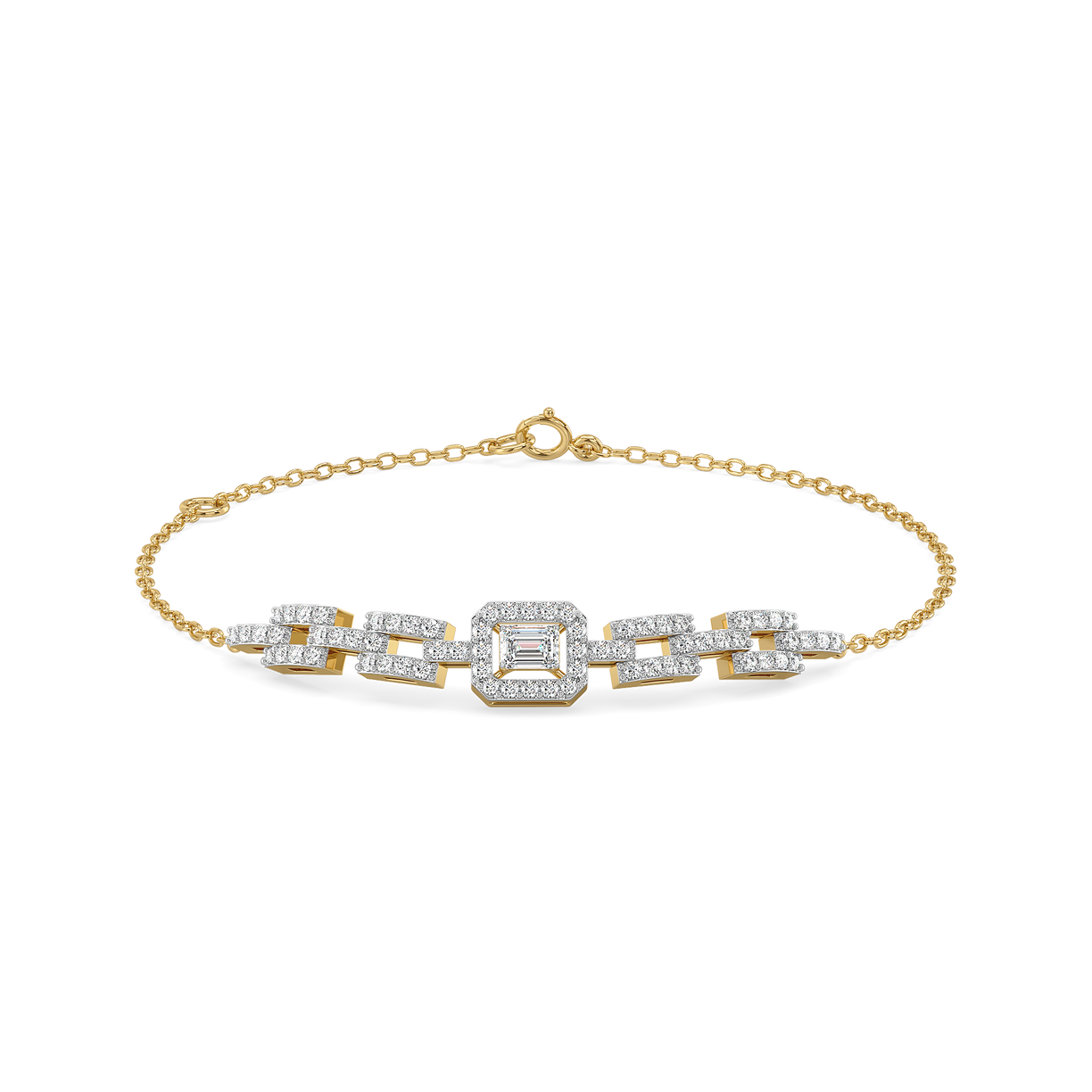 Lady in Emerald - Pure Gold Lab Diamond Solitaire Bracelet