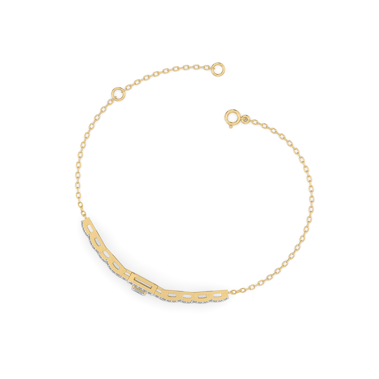 Lady in Emerald - Pure Gold Lab Diamond Solitaire Bracelet