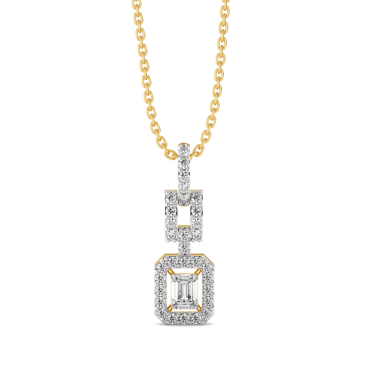 Lady in Emerald - Pure Gold Lab Diamond Solitaire Pendant