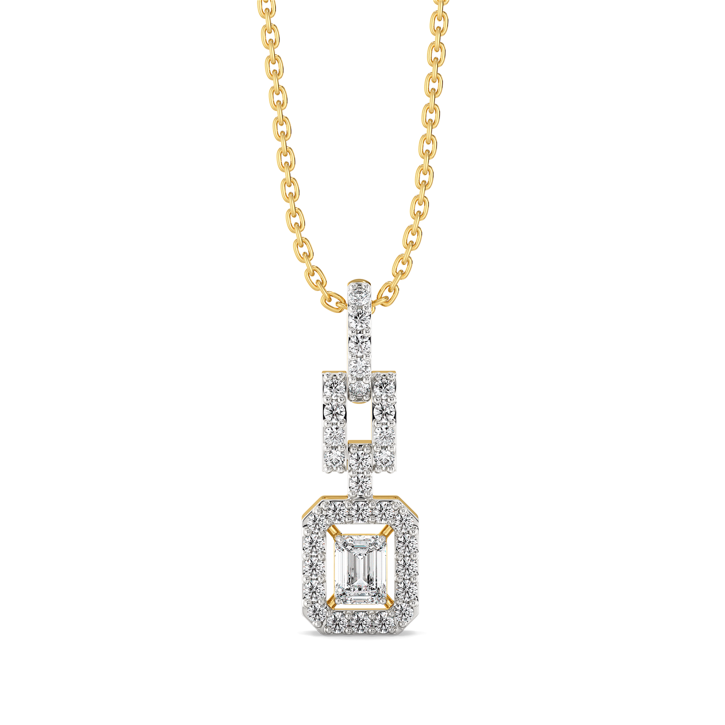 Lady in Emerald - Pure Gold Lab Diamond Solitaire Pendant