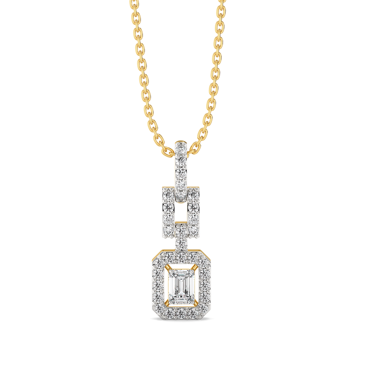 Lady in Emerald - Pure Gold Lab Diamond Solitaire Pendant
