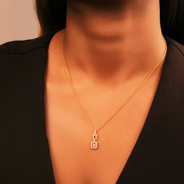 Lady in Emerald - Pure Gold Lab Diamond Solitaire Pendant