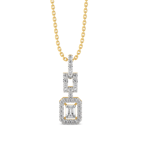 Lady in Emerald - Pure Gold Lab Diamond Solitaire Pendant
