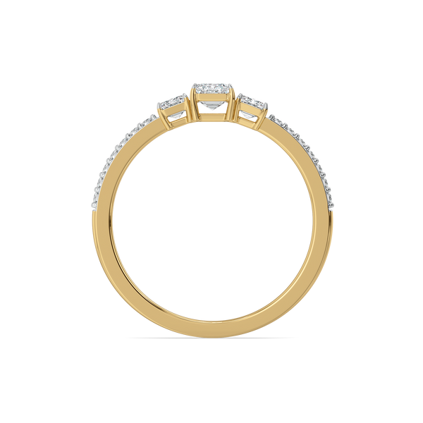 Lukson Lady in Emerald Pure Gold Lab Diamond Solitaire Ring for Women