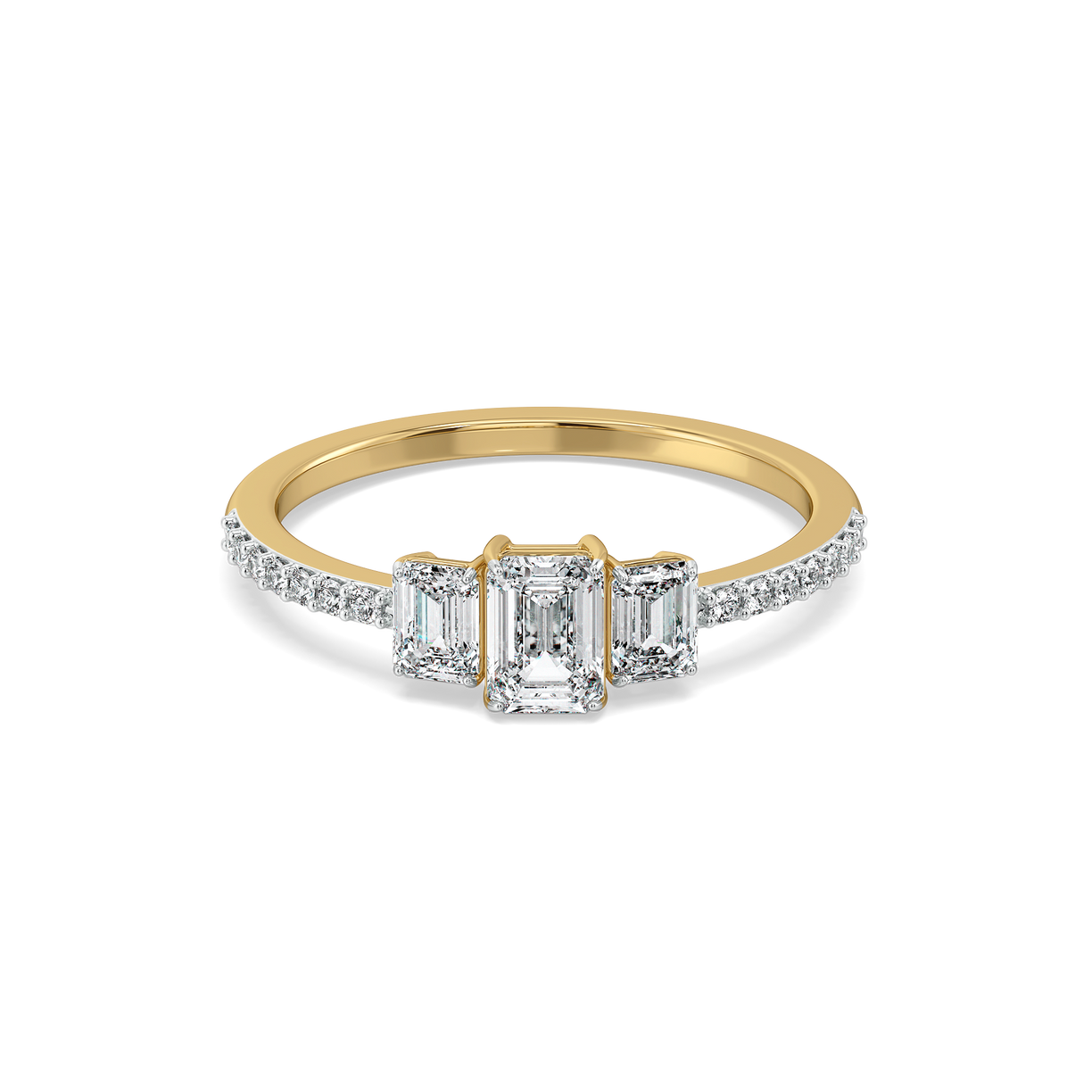 Lady in Emerald - Pure Gold Lab Diamond Solitaire Ring