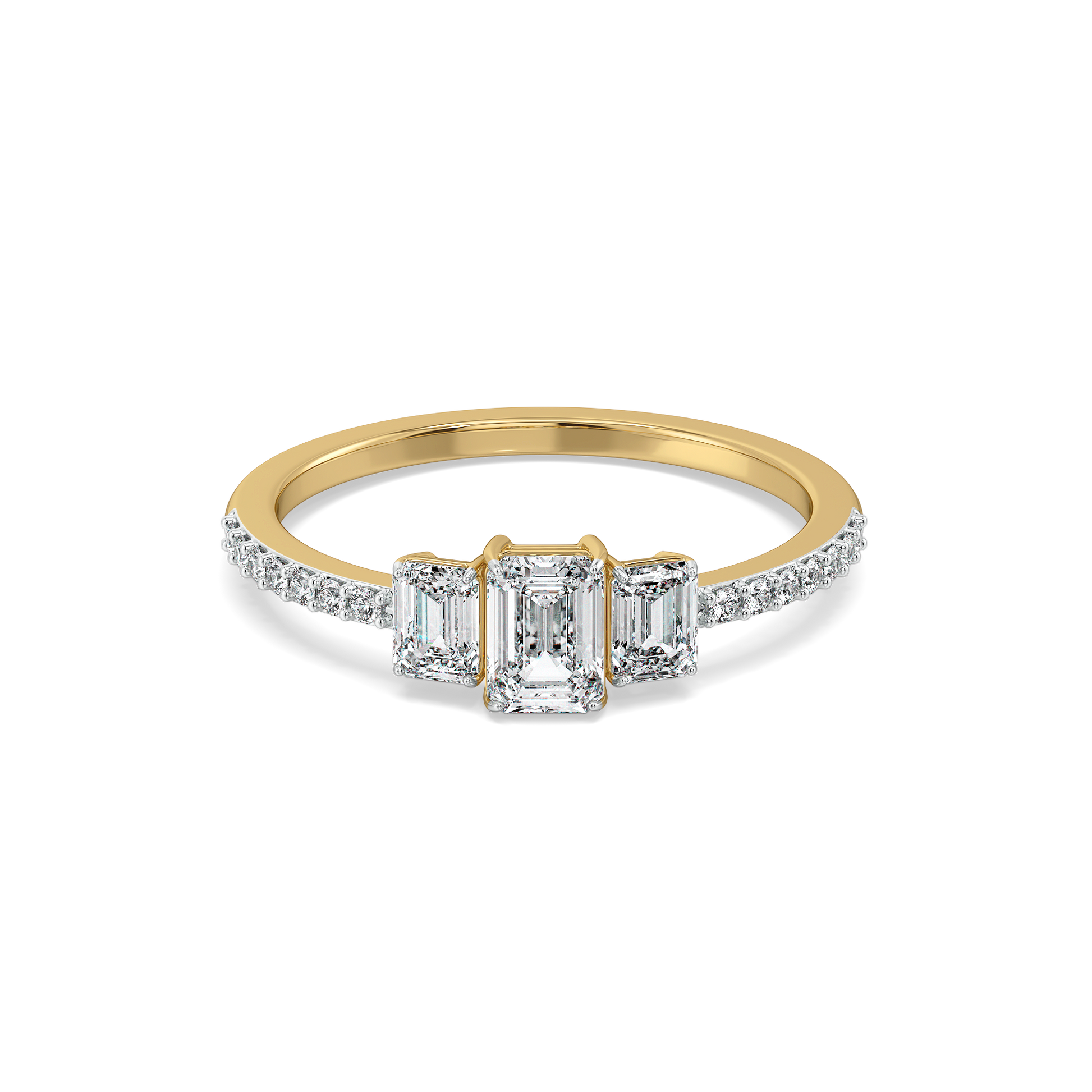 Lady in Emerald - Pure Gold Lab Diamond Solitaire Ring