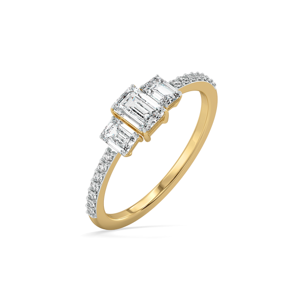 Lukson Lady in Emerald Pure Gold Lab Diamond Solitaire Ring