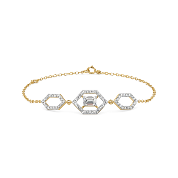 Lukson Rhythm of Emerald - Pure Gold Lab Grown Diamond Solitaire Bracelet