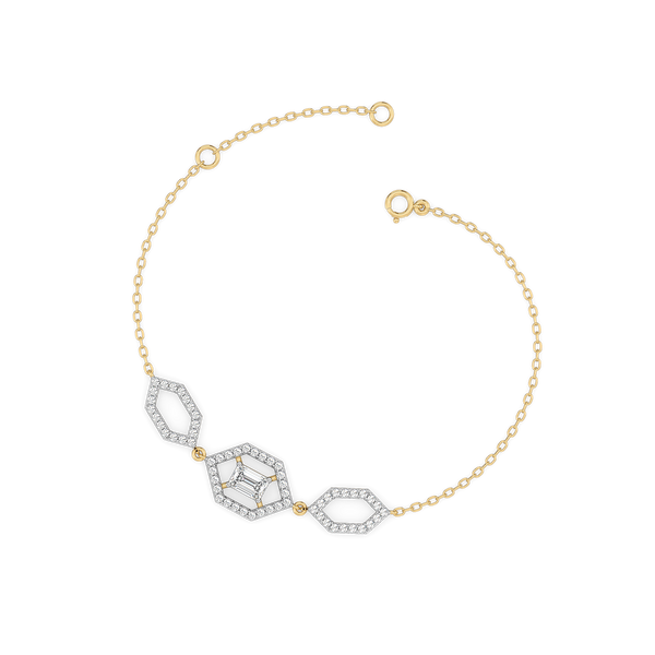 Rhythm of Emerald - Lab Grown Diamond Solitaire Bracelet Online - Lukson 