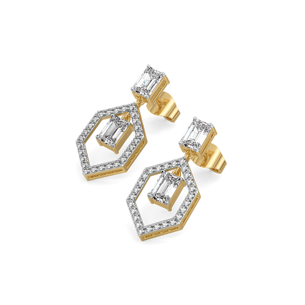 Lukson lab grown diamond solitaire drop earrings