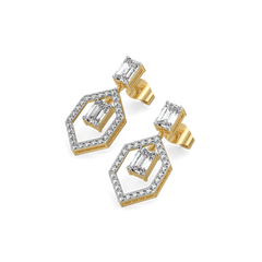 Rhythm of Emerald - Pure Gold Lab Diamond Solitaire Earrings