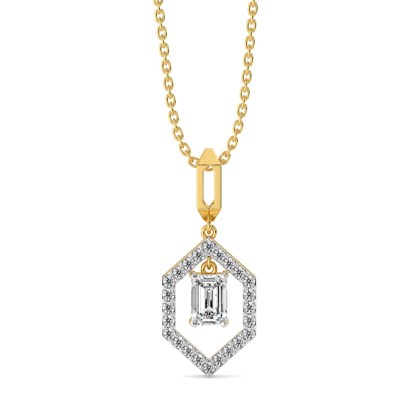 Rhythm of Emerald - Pure Gold Lab Diamond Solitaire Pendant