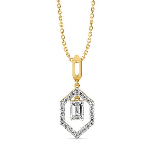 Rhythm of Emerald - Pure Gold Lab Diamond Solitaire Pendant