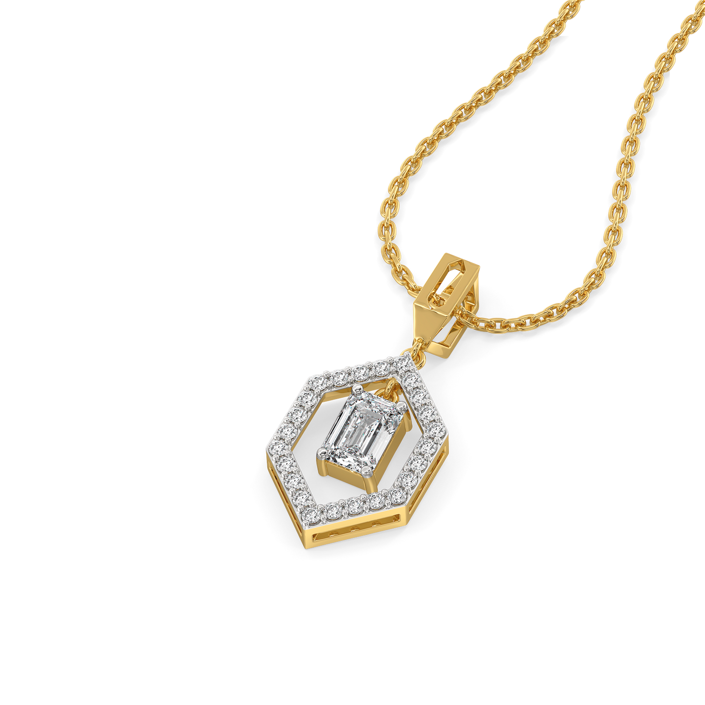 Rhythm of Emerald - Pure Gold Lab Diamond Solitaire Pendant