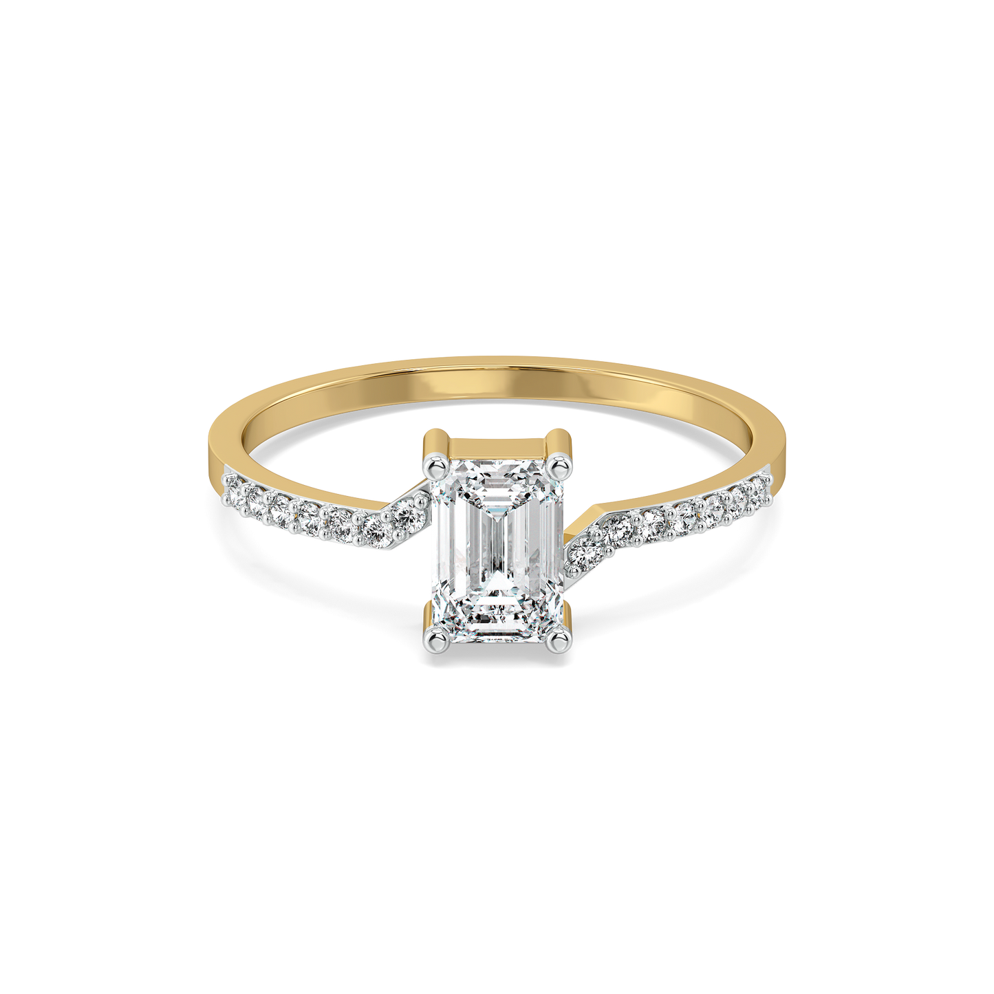 Rhythm of Emerald - Pure Gold Lab Diamond Solitaire Ring