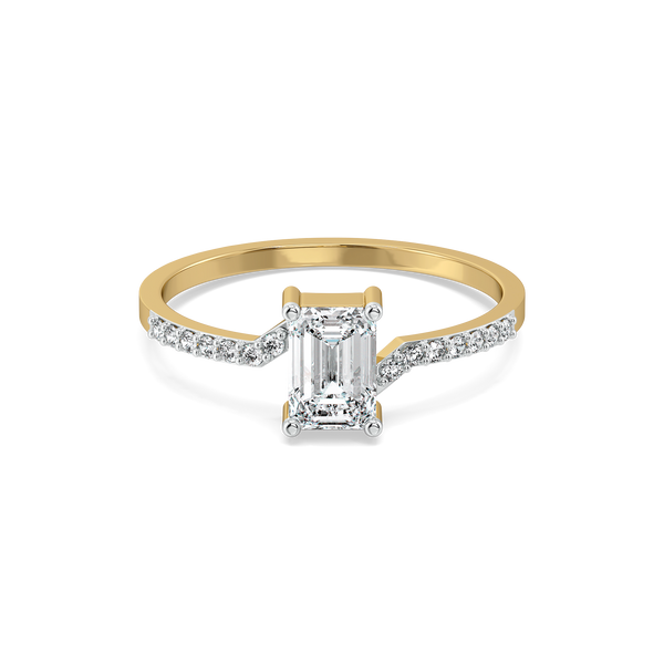 Lukson Rhythm of Emerald 14K Gold Lab Grown Diamond Solitaire Ring