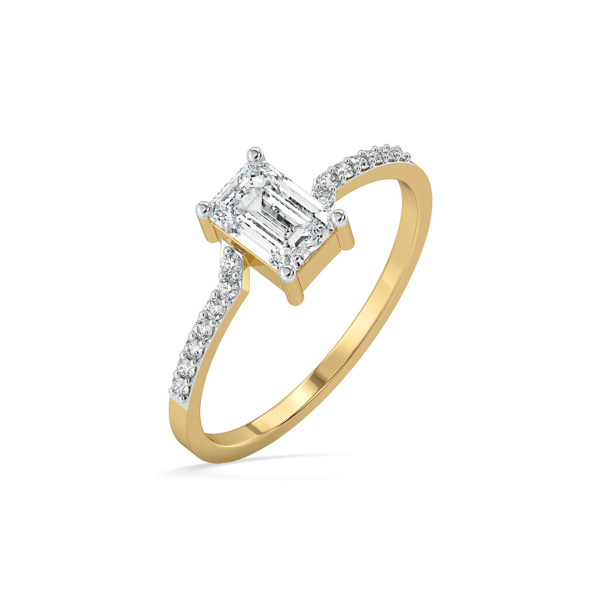 Rhythm of Emerald - Pure Gold Lab Diamond Solitaire Ring