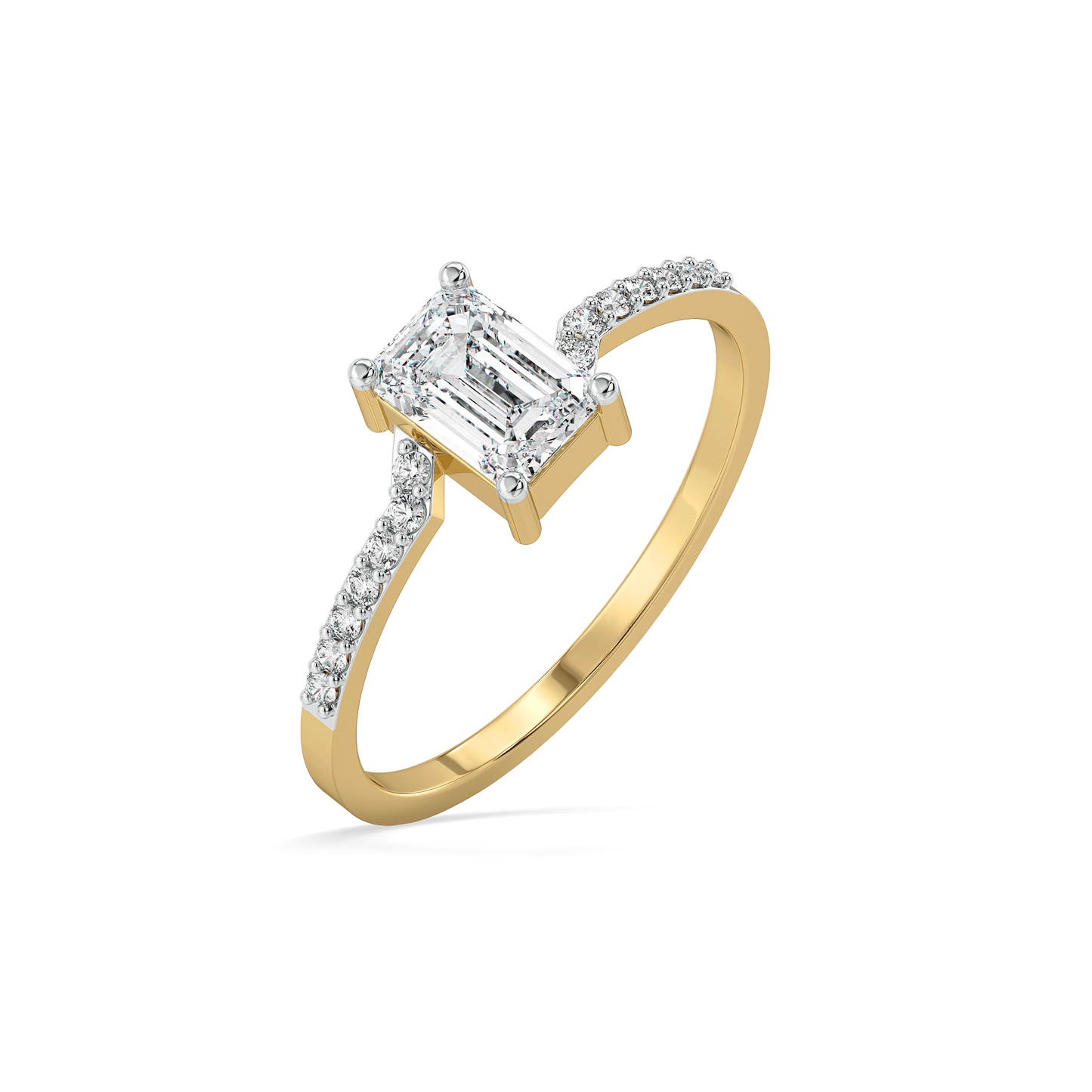 Rhythm of Emerald - Pure Gold Lab Diamond Solitaire Ring