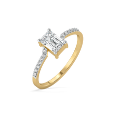 Rhythm of Emerald - Pure Gold Lab Diamond Solitaire Ring