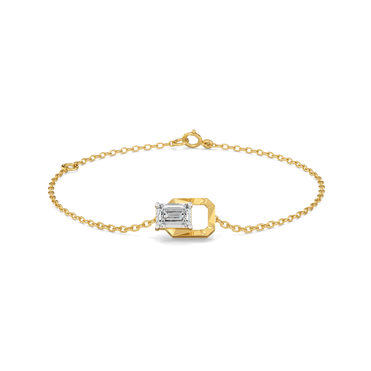 Striking Emerald - Pure Gold Lab Diamond Solitaire Bracelet