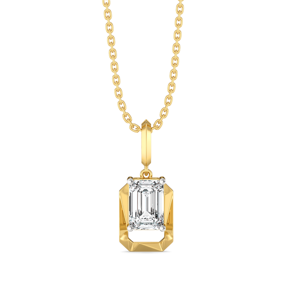 Striking Emerald - Pure Gold Lab Diamond Solitaire Pendant