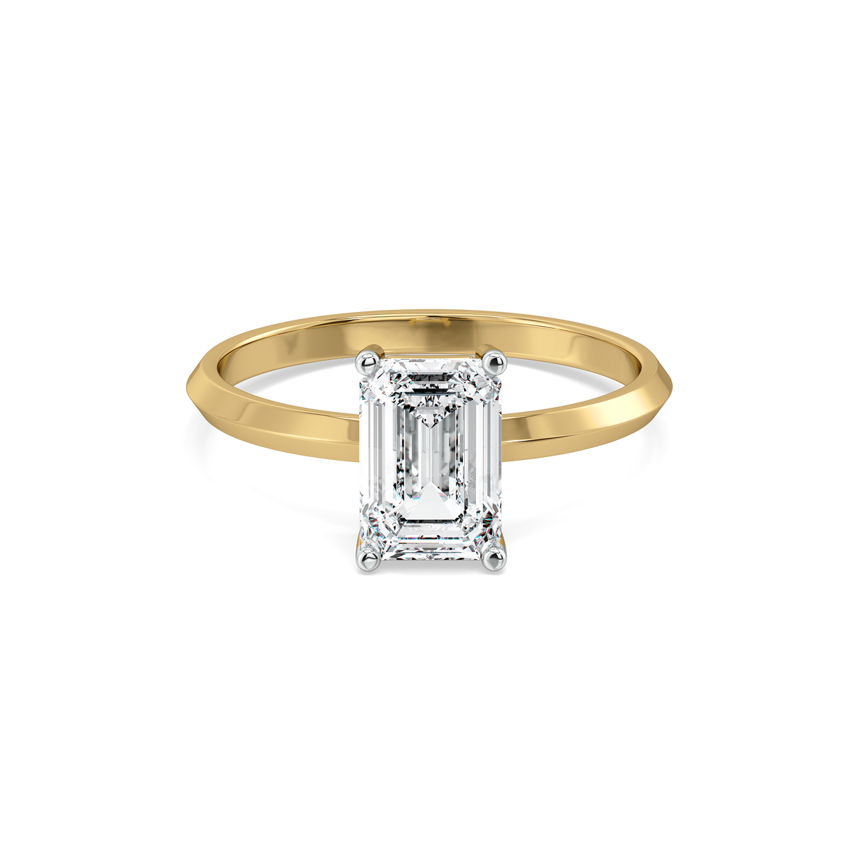 Striking Emerald - Pure Gold Lab Diamond Solitaire Ring