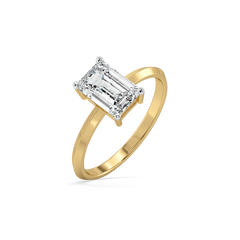 Striking Emerald - Pure Gold Lab Diamond Solitaire Ring