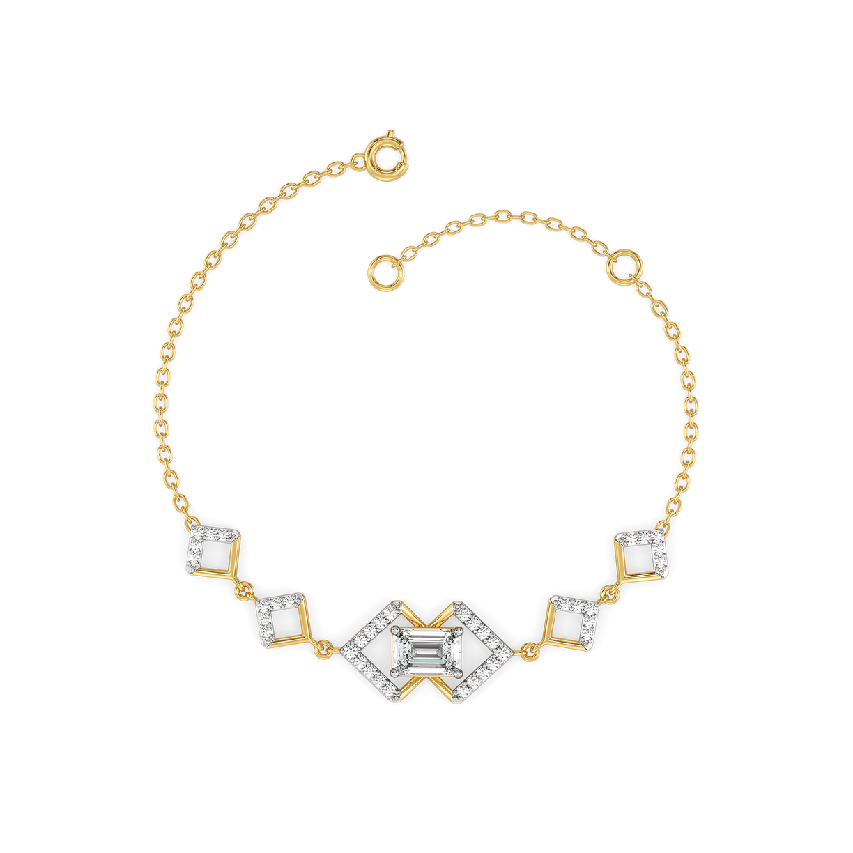 Emerald Edge - Pure Gold Lab Diamond Solitaire Bracelet