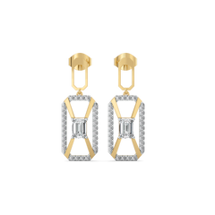 Emerald Edge Drops - Pure Gold Lab Diamond Solitaire Earrings