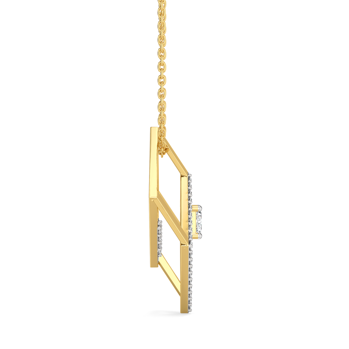 Emerald Edge - Pure Gold Lab Diamond Solitaire Pendant