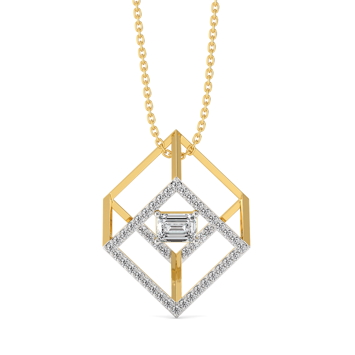 Emerald Edge - Pure Gold Lab Diamond Solitaire Pendant