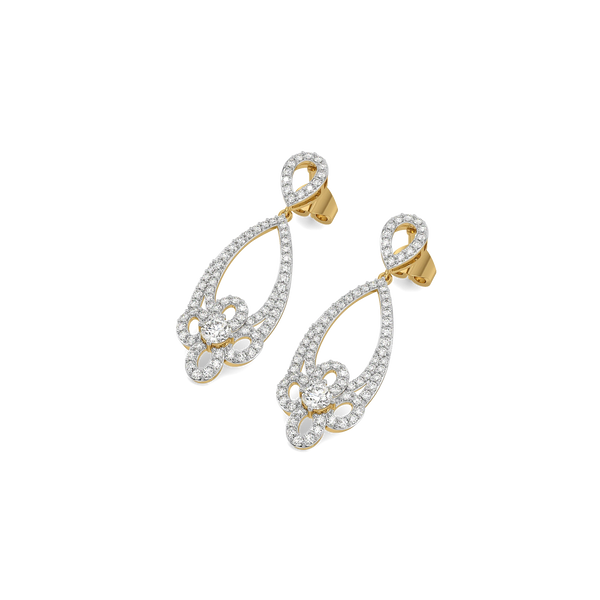 Dewdrop Floral Lab Grown Diamond Drop Earrings