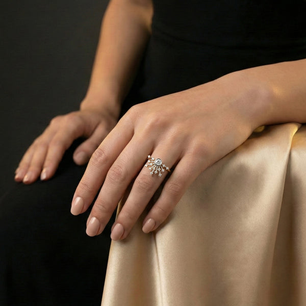 Lukson Nightfall Ignite Pure Gold Lab Diamond Ring Online