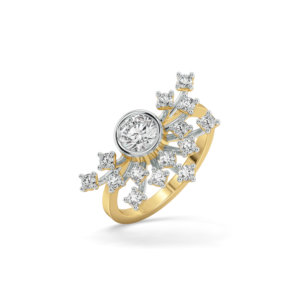Lukson Nightfall Ignite Pure Gold Lab Diamond Ring