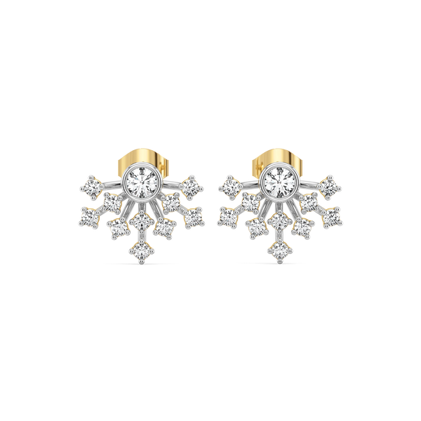Lukson Pure Gold Lab Grown Diamond Stud Earrings for Women