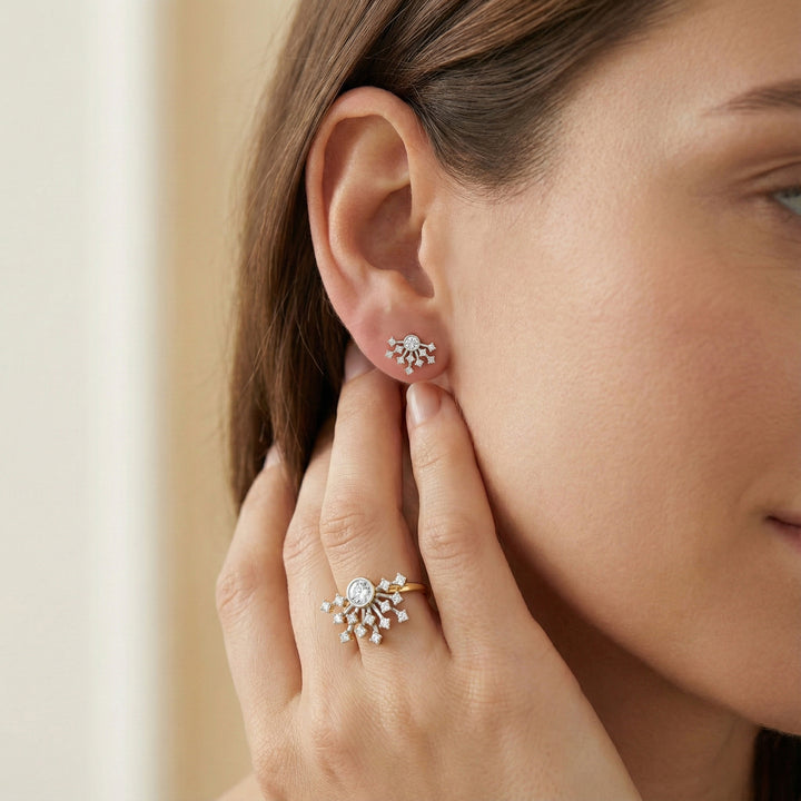 Nightfall Ignite - Pure Gold Lab Diamond Stud Earrings