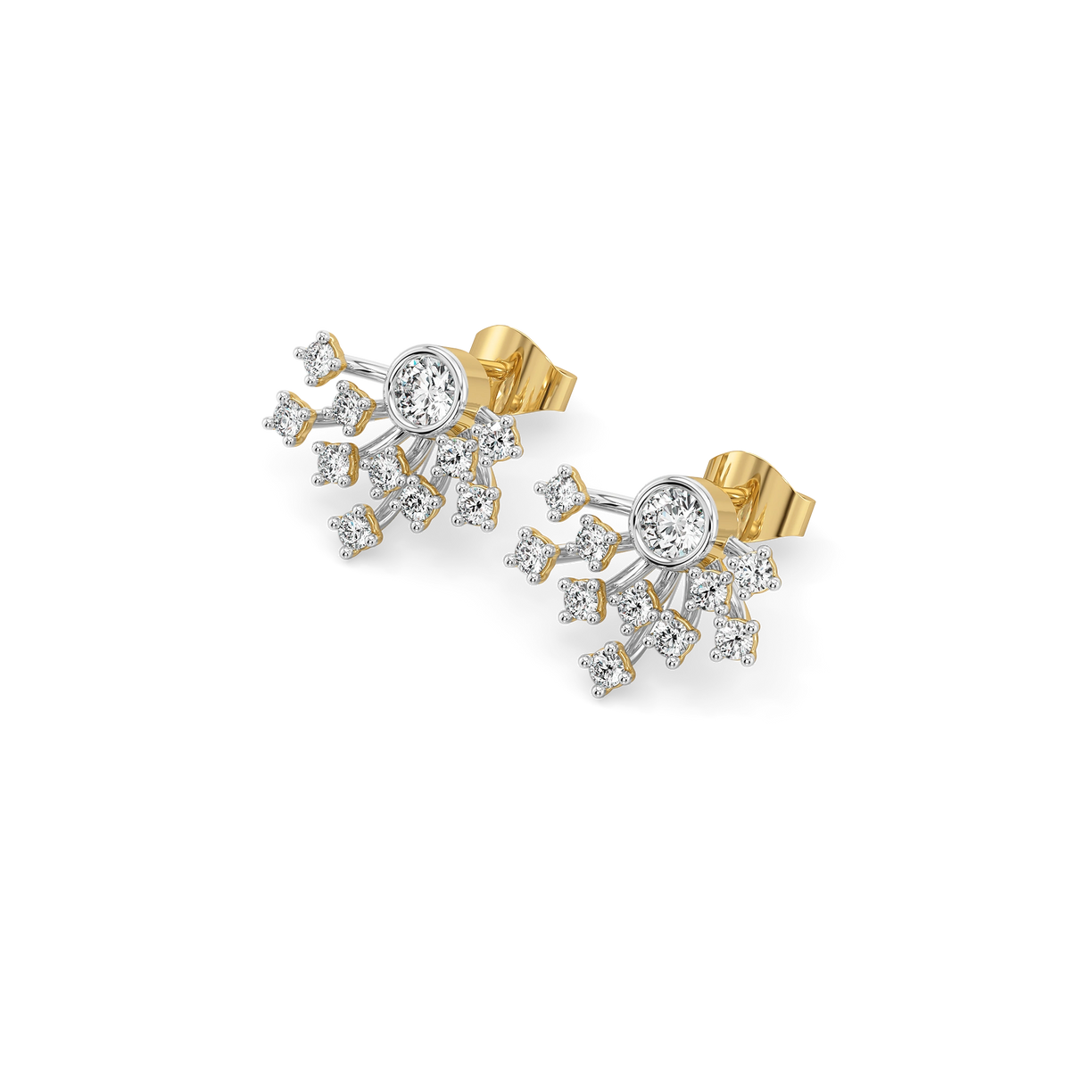 Nightfall Ignite - Pure Gold Lab Diamond Stud Earrings