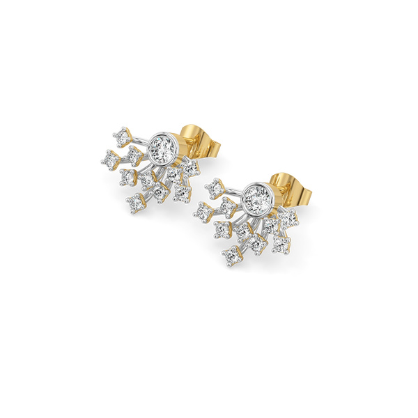 Lukson Nightfall Ignite Pure Gold Lab Grown Diamond Stud Earrings