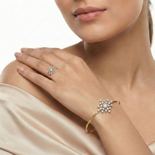 Aurora Strike - Pure Gold Lab Diamond Bangle