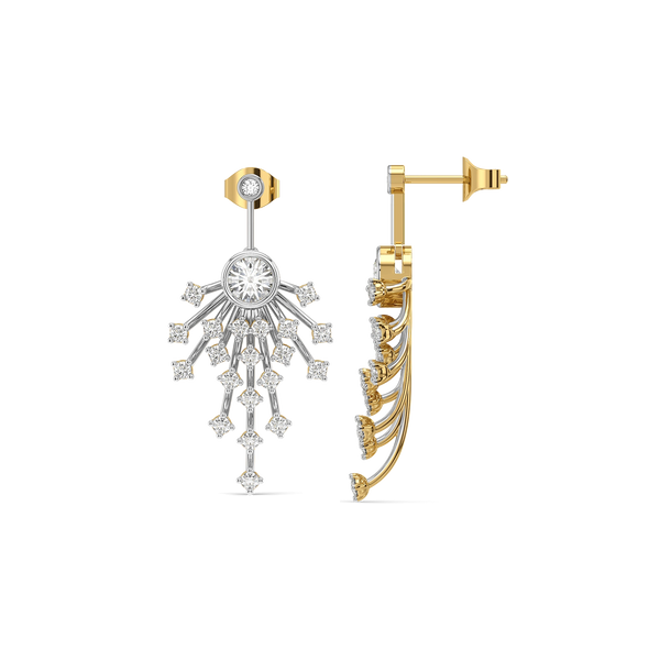 Aurora Strike - Pure Gold Lab Diamond Drop Earrings