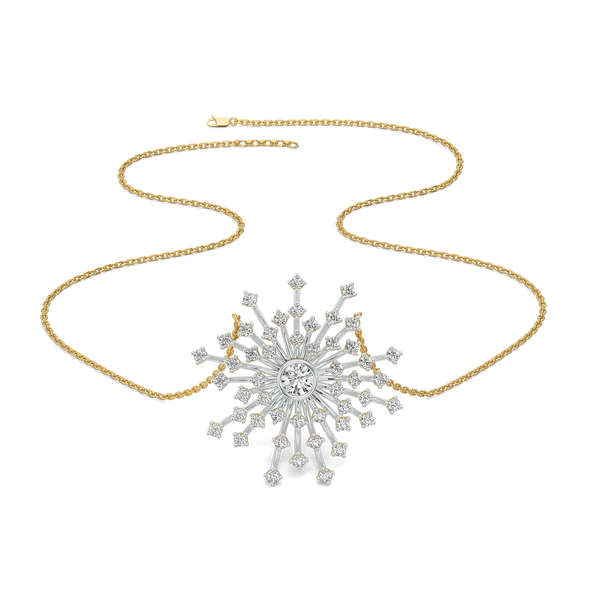 Aurora Strike - Pure Gold Lab Grown Diamond Necklace Online in India - Lukson 