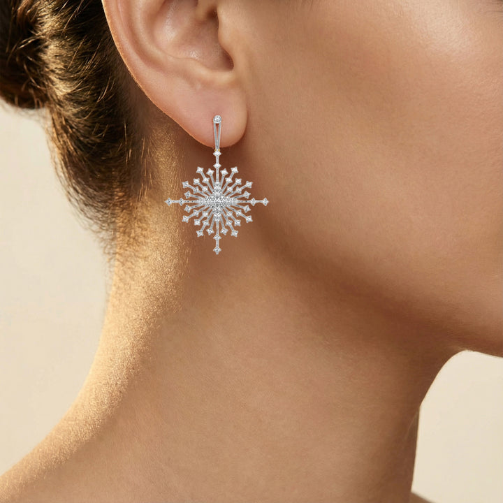 Afterlight Bloom - Pure Gold Lab Diamond Drop Earrings